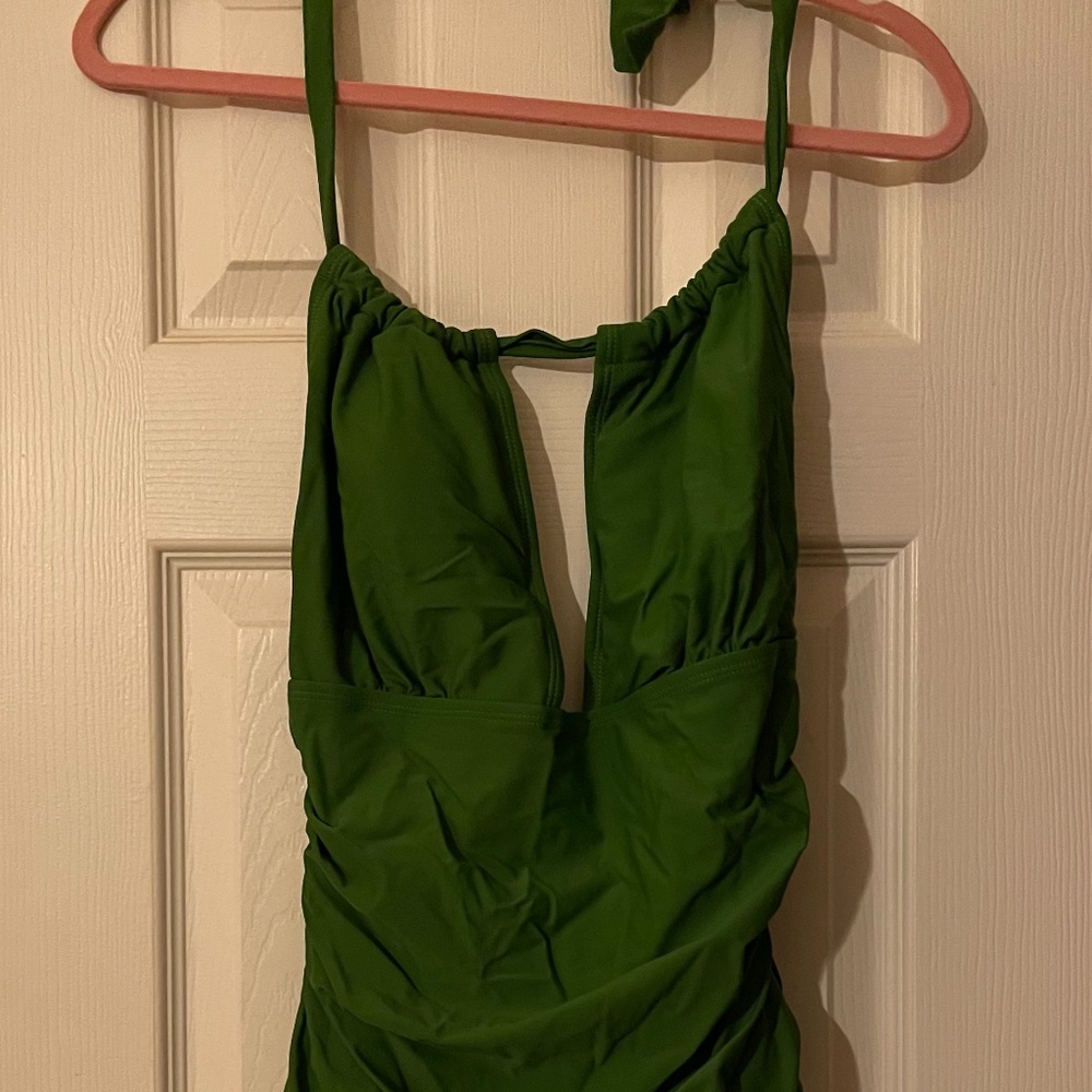 Sexy One Piece Green Bathing Suit - Large